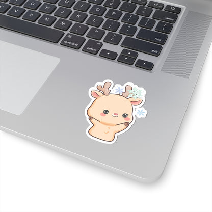 Kawaii Reindeer Sticker for Cozy Winter Decor