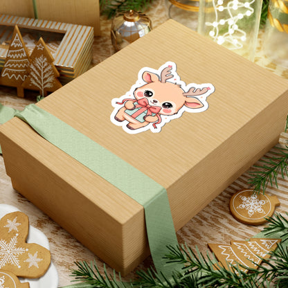 Kawaii Reindeer Sticker for Cute Holiday Decorating