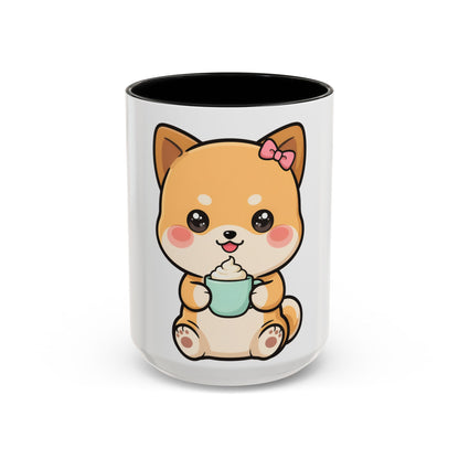 Kawaii Shiba Inu Coffee Mug, Cute Latte Lover Gift