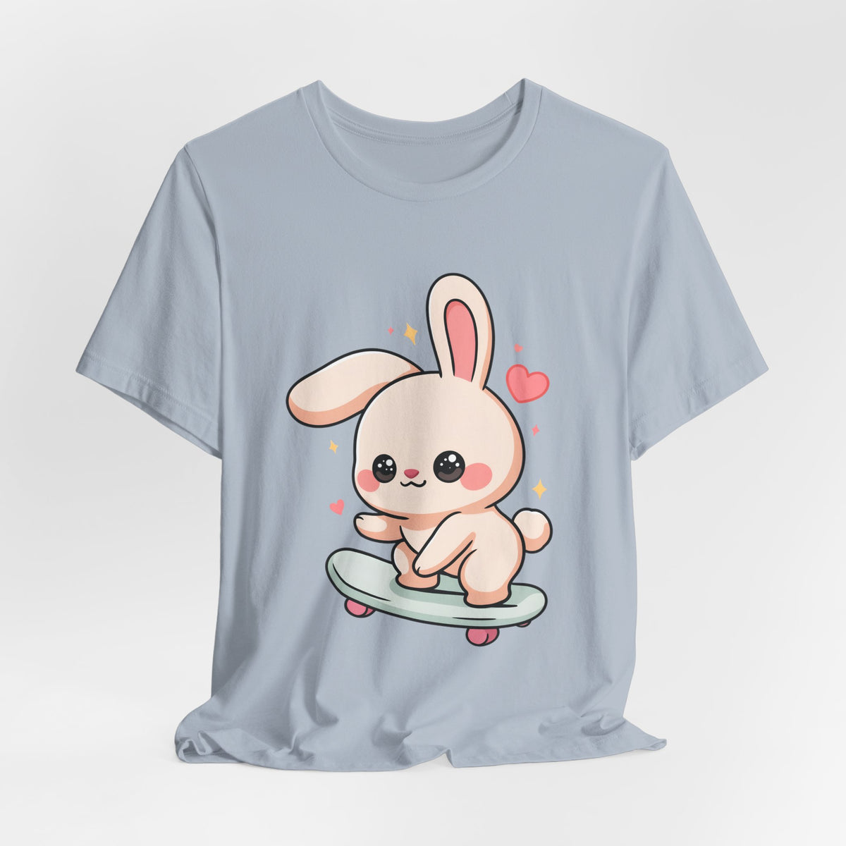Kawaii Bunny Skateboard T-Shirt for Cute Style Fans