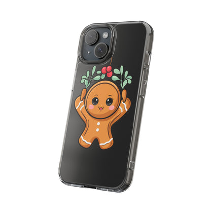 Kawaii Gingerbread Phone Case with Mistletoe Cheer