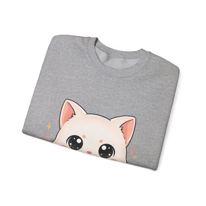 Kawaii Artist Cat Sweatshirt, Cute Creative Cat Lover Gift