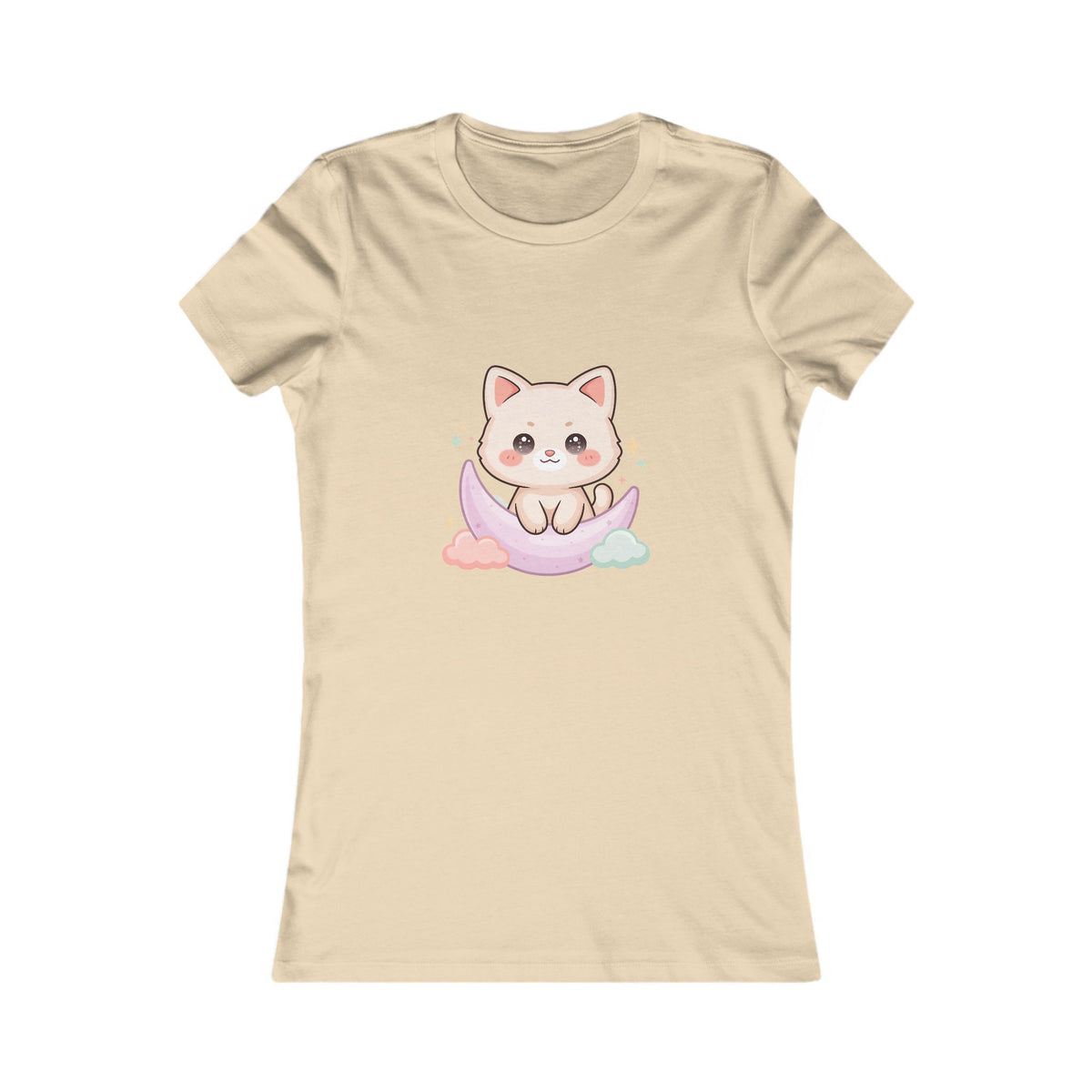 Kawaii Cat Moon T-Shirt for Dreamy Everyday Outings
