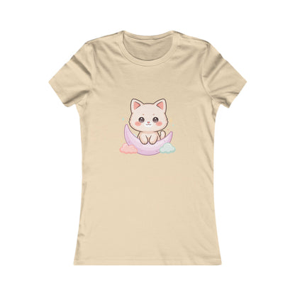 Kawaii Cat Moon T-Shirt for Dreamy Everyday Outings