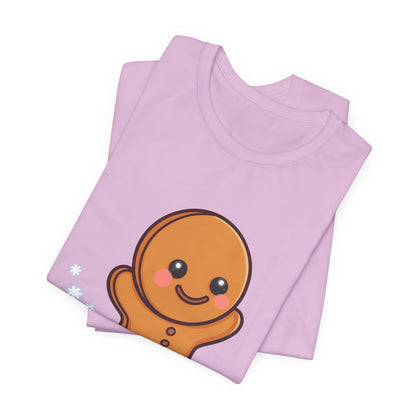 Gingerbread Man T-Shirt – Kawaii Holiday Sledding