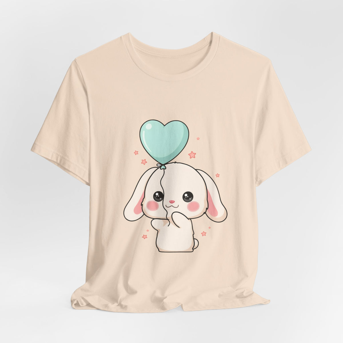 Kawaii Bunny T-Shirt with Balloon – Cute Chibi Rabbit Tee
