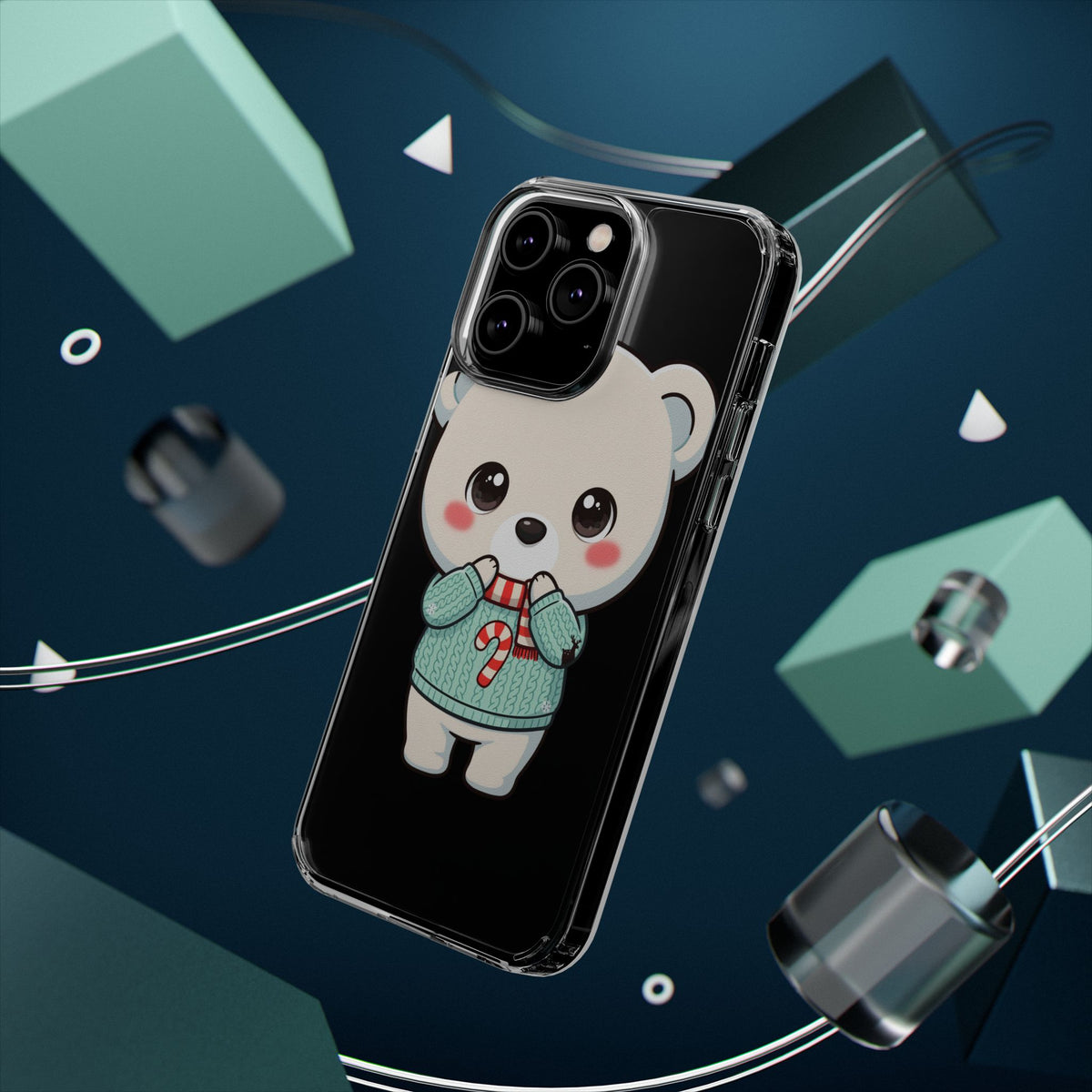 Kawaii Christmas Bear Phone Case for Holiday Season