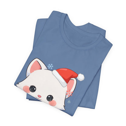 Christmas Arctic Fox T-Shirt for Cozy Holiday Readers