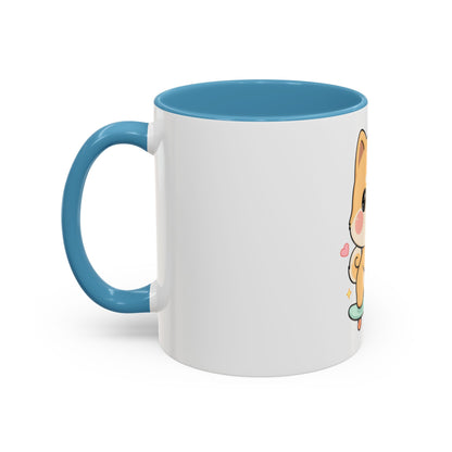 Kawaii Shiba Inu Skateboard Mug, Cute Accent Coffee Mug