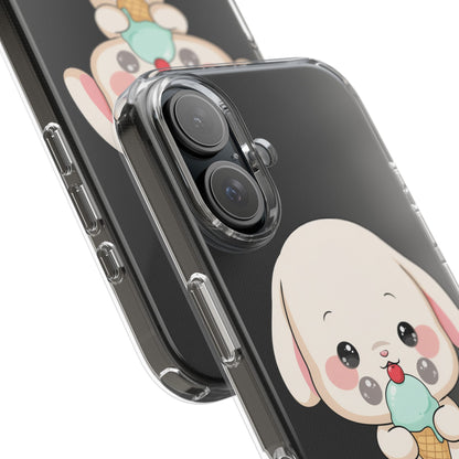 Kawaii Bunny Phone Case, Ice Cream Cutie Clear Case