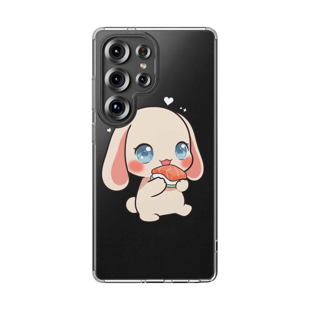 Kawaii Bunny Sushi Phone Case, Clear Impact-Resistant