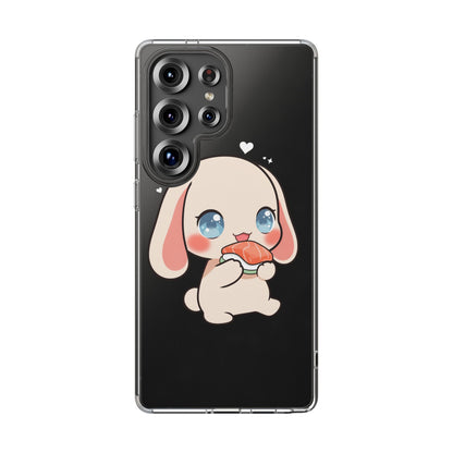 Kawaii Bunny Sushi Phone Case, Clear Impact-Resistant