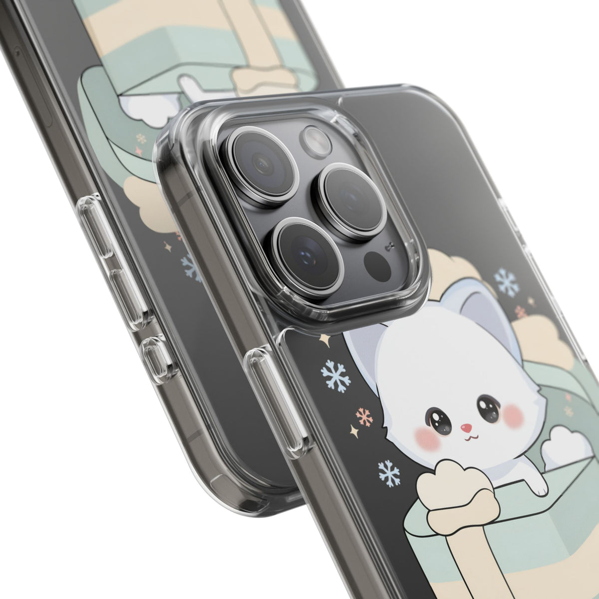 Kawaii Arctic Fox Clear Impact-Resistant Phone Case