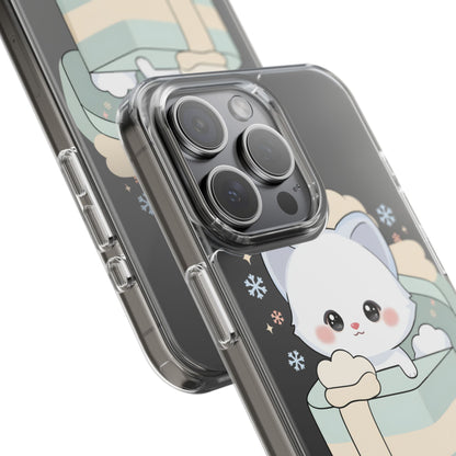 Kawaii Arctic Fox Clear Impact-Resistant Phone Case