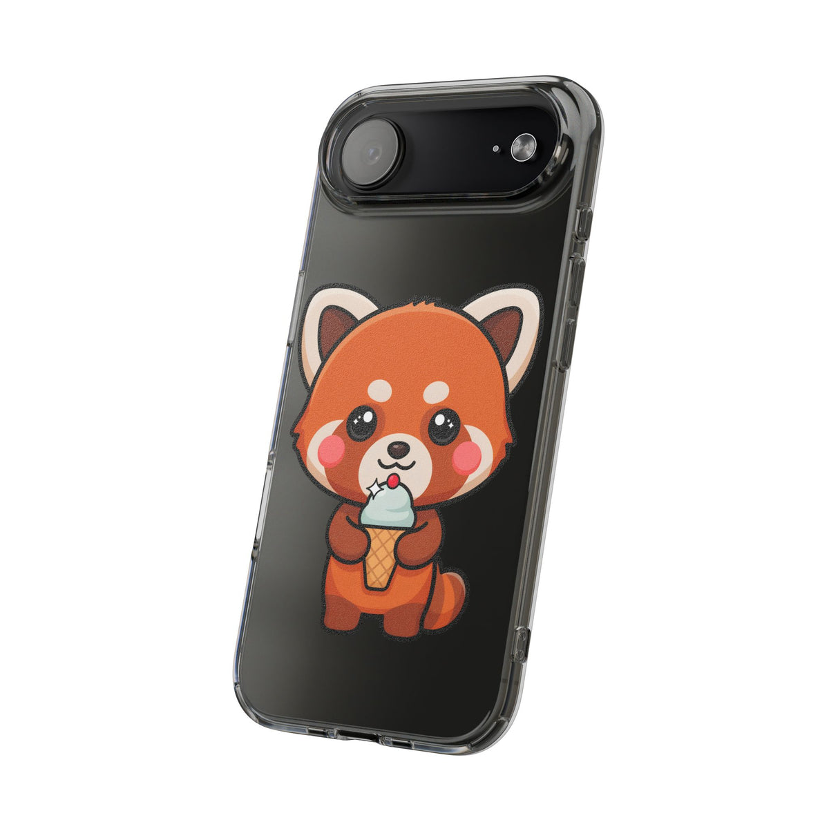 Kawaii Red Panda Phone Case with Ice Cream