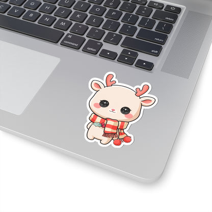 Kawaii Reindeer Sticker, Cute Christmas Gift for Journals
