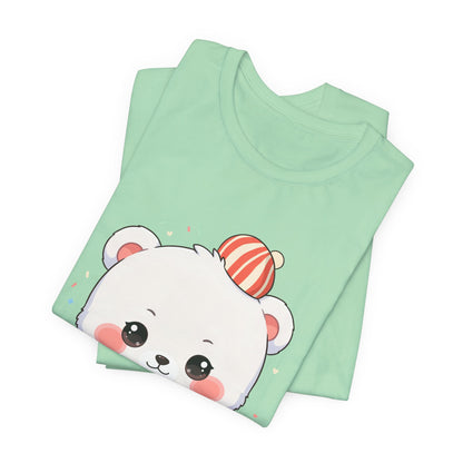Christmas Cookie Baking Polar Bear Tee, Kawaii Holiday Shirt