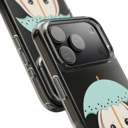 Kawaii Bunny Phone Case with Umbrella | Cute Clear Case