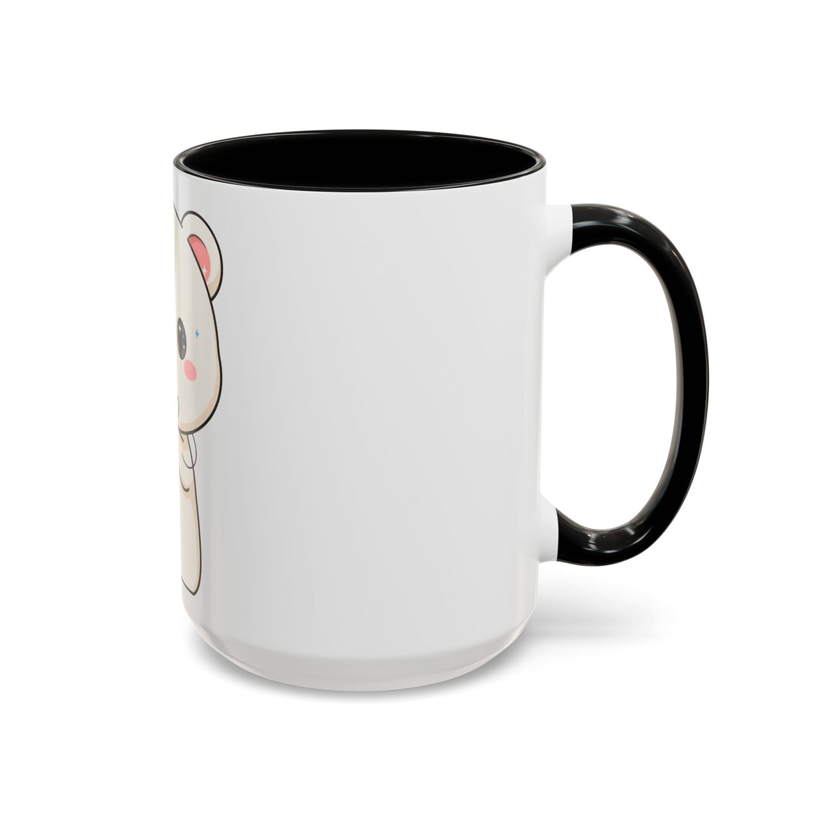 Kawaii Polar Bear Christmas Mug with Mistletoe