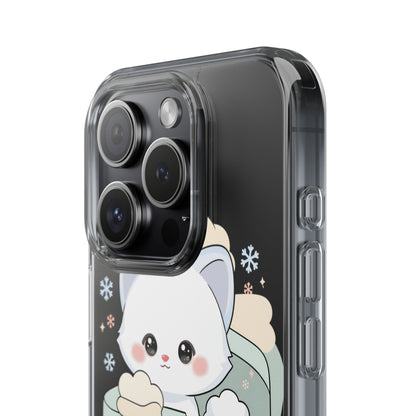 Kawaii Arctic Fox Clear Impact-Resistant Phone Case