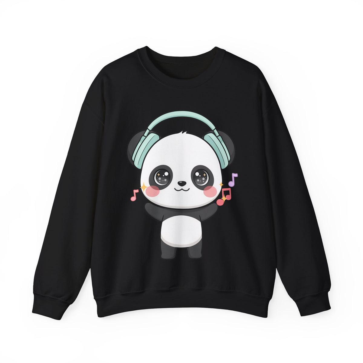 Kawaii Panda Music Sweatshirt, Cute Headphone Panda Crewneck