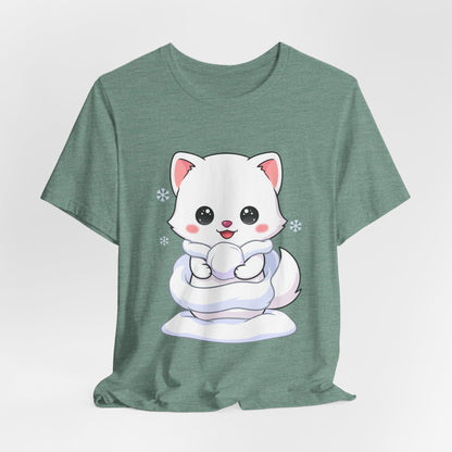 Kawaii Arctic Fox T-Shirt for Cute Winter Style