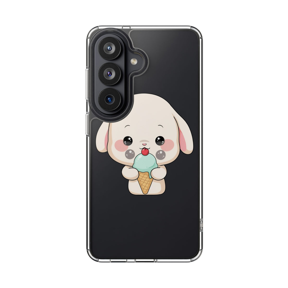 Kawaii Bunny Phone Case, Ice Cream Cutie Clear Case