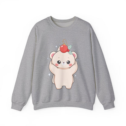 Kawaii Polar Bear Christmas Sweatshirt, Cute Holiday Crewneck