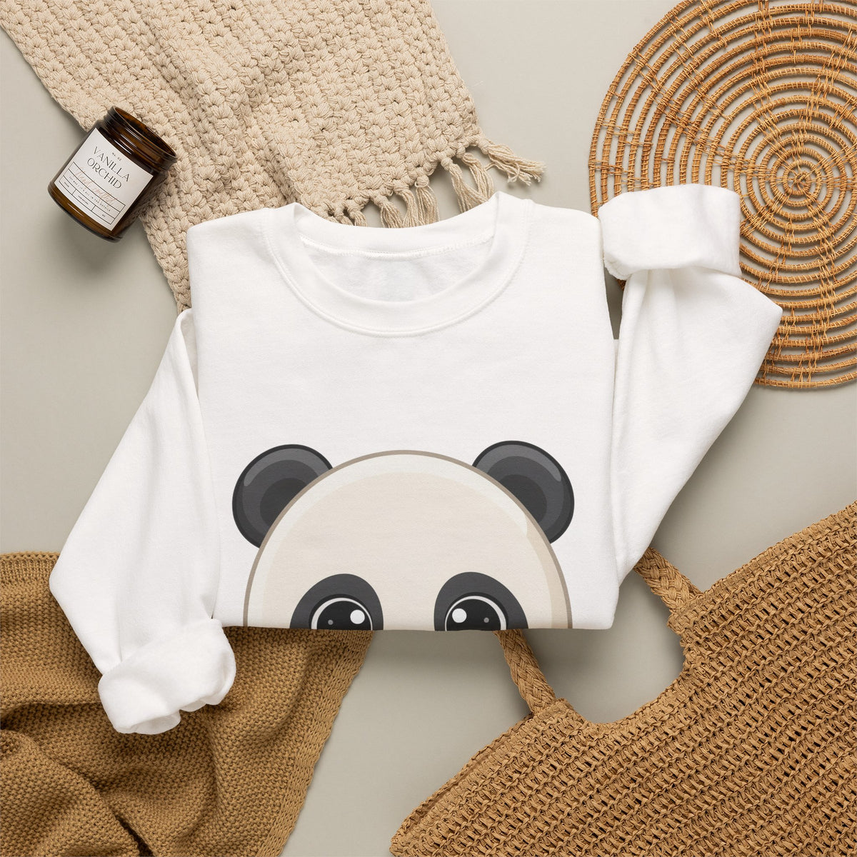 Kawaii Panda Donut Sweatshirt, Cute Chibi Crewneck