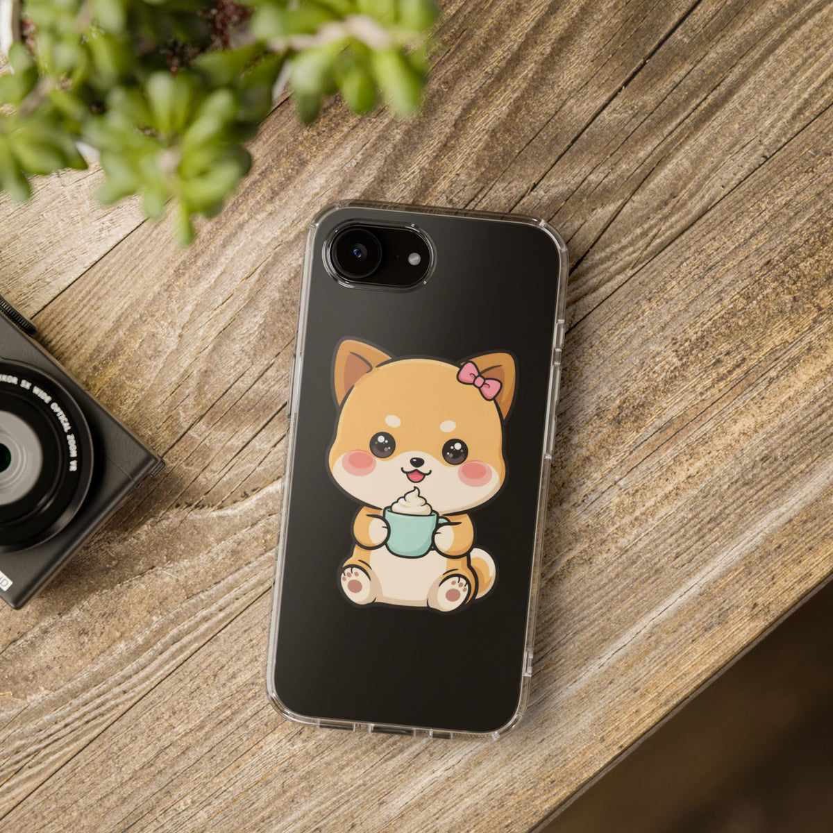 Kawaii Shiba Inu Phone Case with Latte