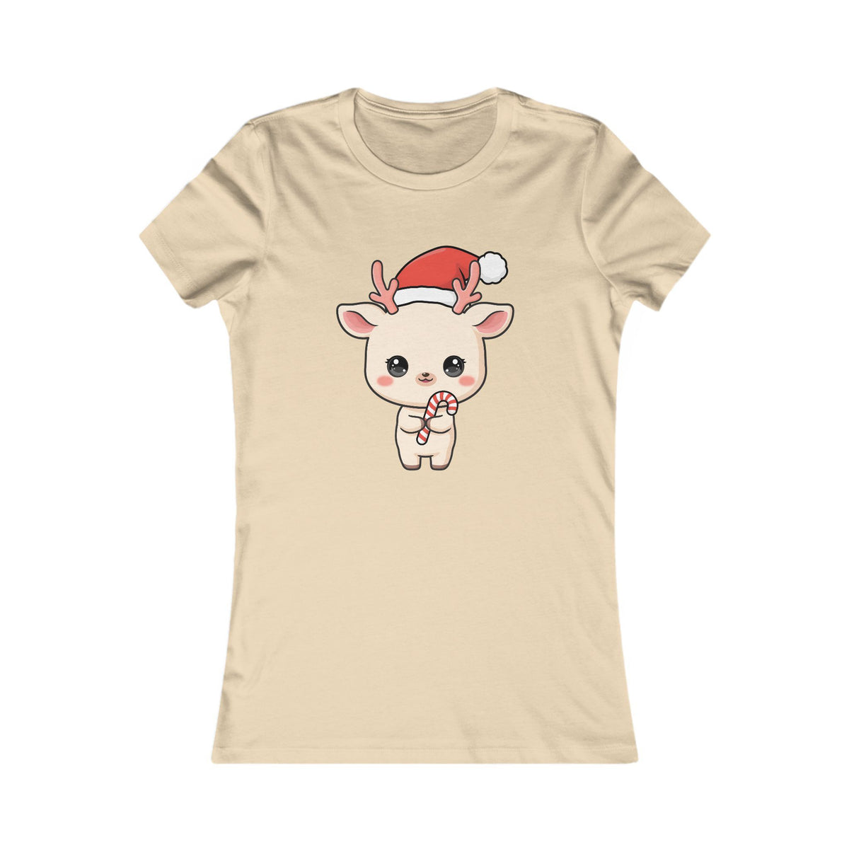 Kawaii Reindeer Christmas Women's Tee – Cute Holiday Shirt