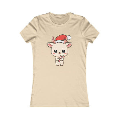 Kawaii Reindeer Christmas Women's Tee – Cute Holiday Shirt