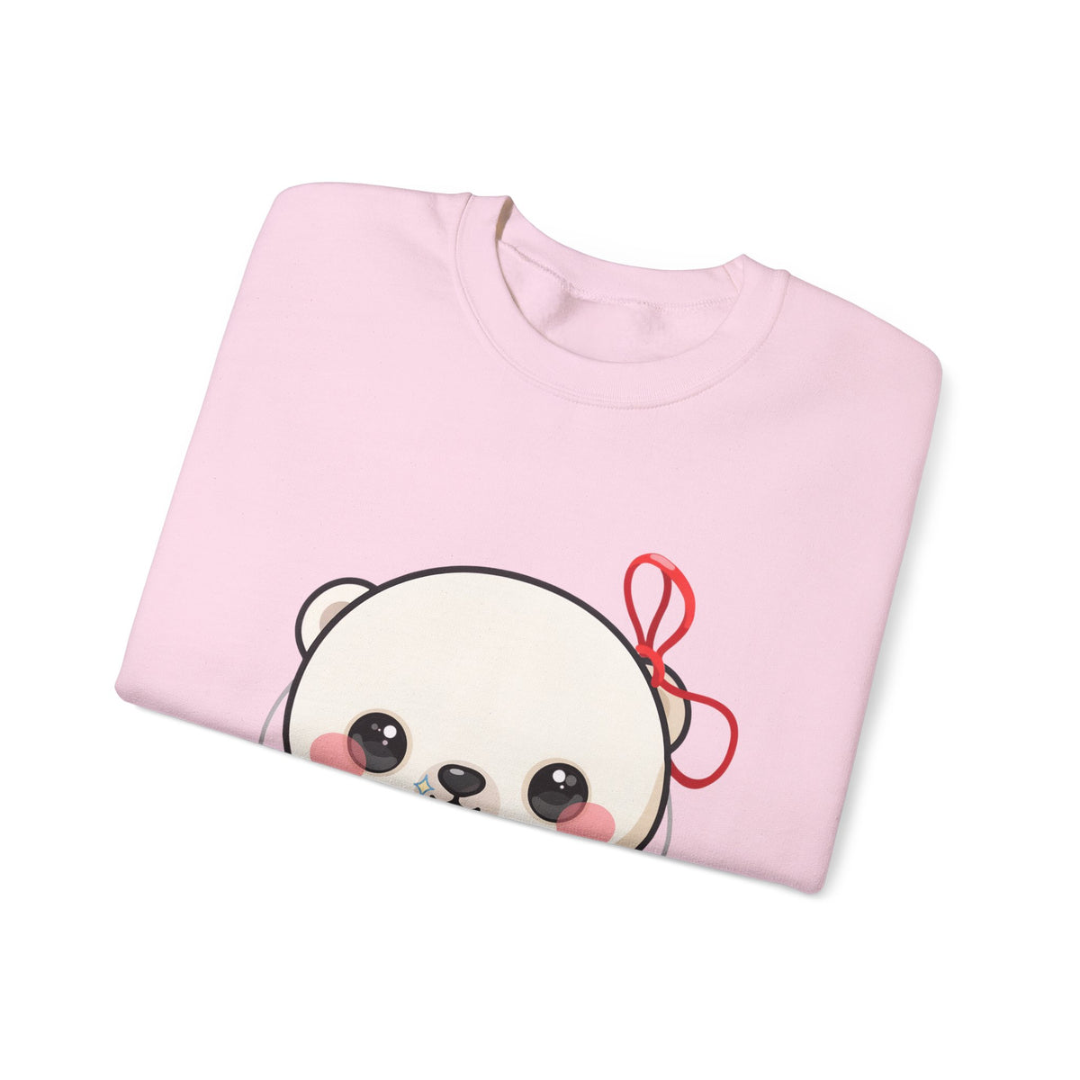 Kawaii Polar Bear Sweatshirt, Jingle Bell Holiday Crewneck