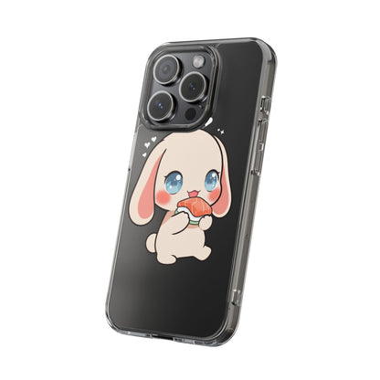Kawaii Bunny Sushi Phone Case, Clear Impact-Resistant