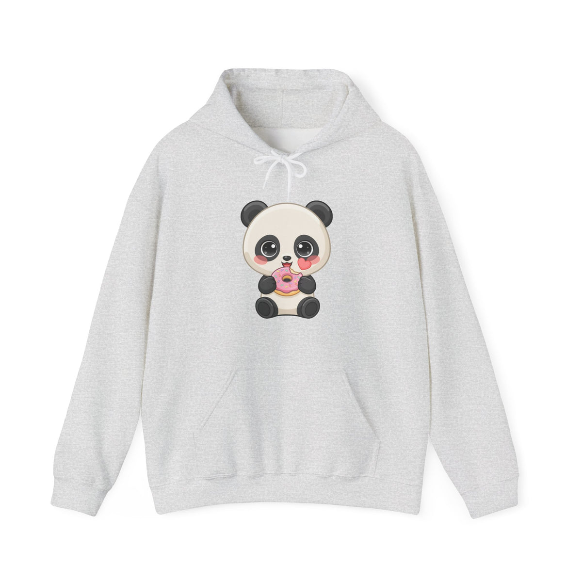 Kawaii Panda Hoodie, Cute Donut Lover Sweatshirt