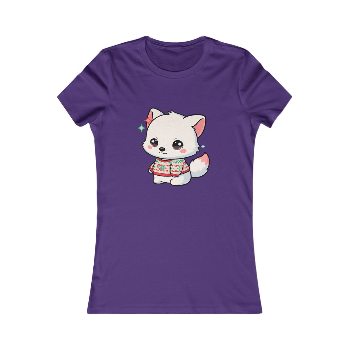 Kawaii Arctic Fox Christmas Tee for Cute Holiday Fans