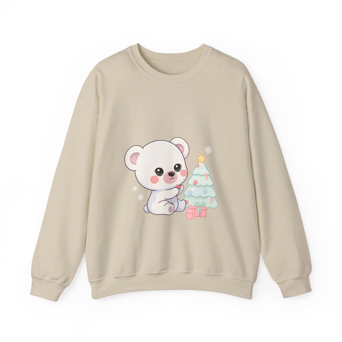 Kawaii Polar Bear Christmas Sweatshirt for Cozy Tree Trimming