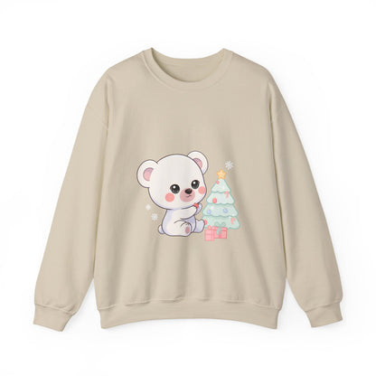 Kawaii Polar Bear Christmas Sweatshirt for Cozy Tree Trimming