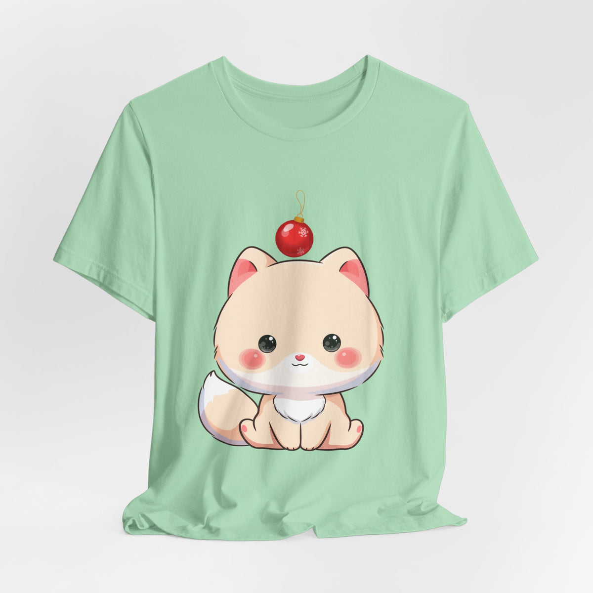 Kawaii Arctic Fox Christmas T-Shirt for Holiday Fans