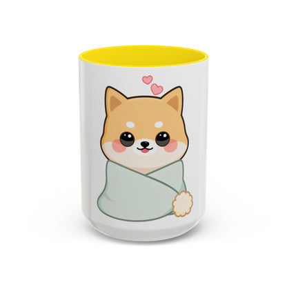 Kawaii Shiba Inu Accent Coffee Mug for Cozy Moments