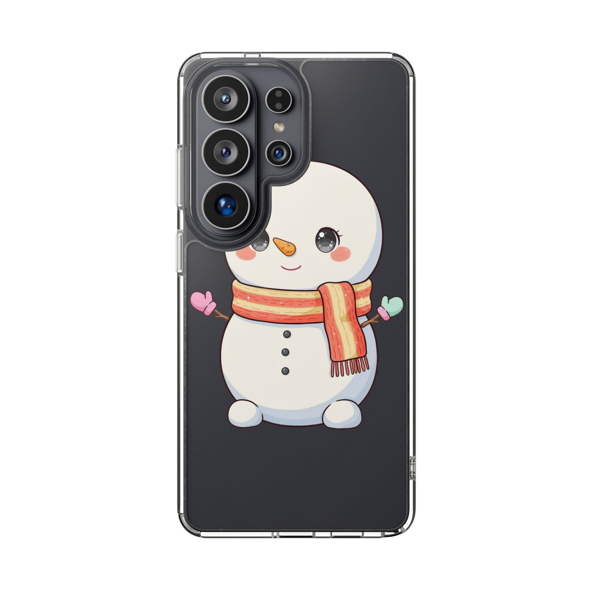 Kawaii Snowman Phone Case – Cute Christmas Clear Case