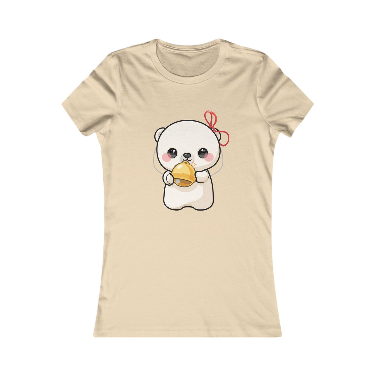 Kawaii Polar Bear Christmas Tee for Women