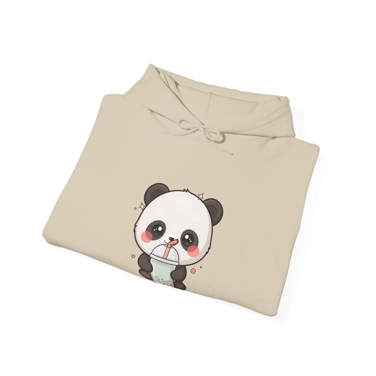 Bubble Tea Panda Hoodie, Kawaii Chibi Boba Sweatshirt