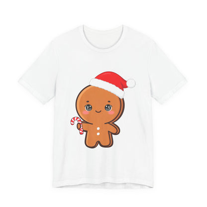 Gingerbread Man Christmas T-Shirt, Cute Kawaii Holiday Tee