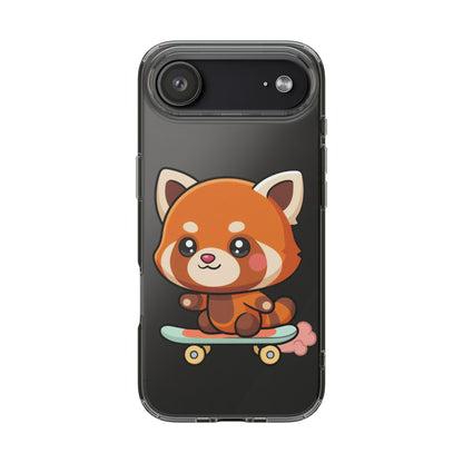 Red Panda Skateboard Phone Case, Cute Kawaii Style
