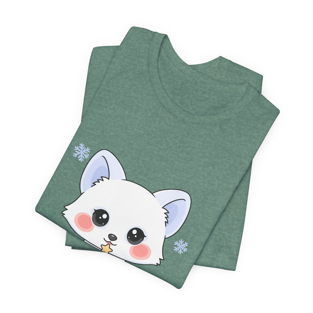Kawaii Christmas Fox T-Shirt for Cozy Holiday Decorating