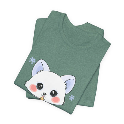 Kawaii Christmas Fox T-Shirt for Cozy Holiday Decorating