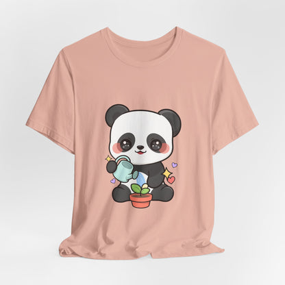 Kawaii Panda T-Shirt, Cute Plant Lover Gift