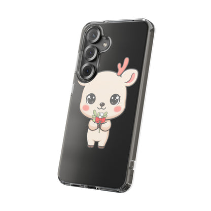 Kawaii Christmas Reindeer Clear Phone Case Gift