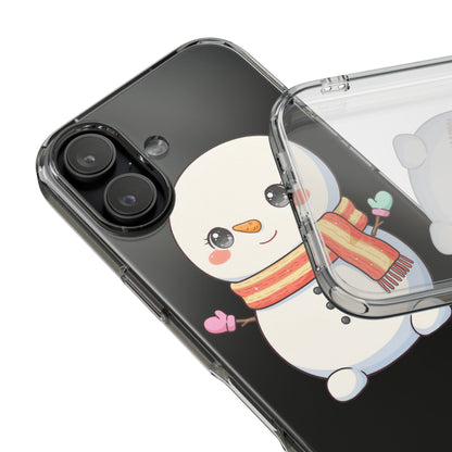 Kawaii Snowman Phone Case – Cute Christmas Clear Case